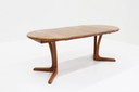 Vintage Danish Round Extendable Dining Table Solid Teak