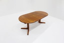 Vintage Danish Round Extendable Dining Table Solid Teak