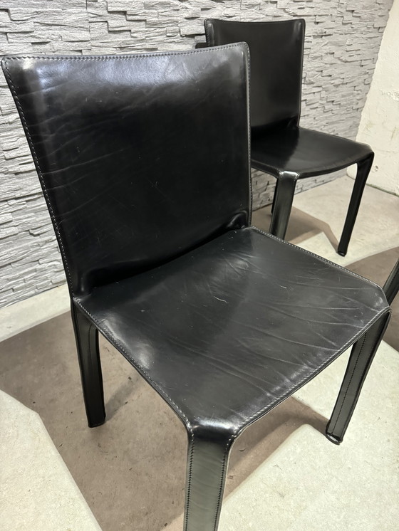 Image 1 of 4 X Cassina Cab 412 Black Leather