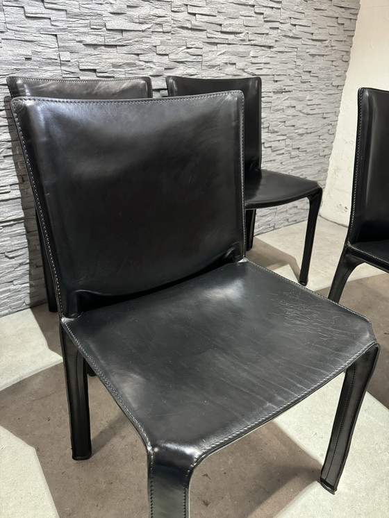 Image 1 of 4 X Cassina Cab 412 Black Leather