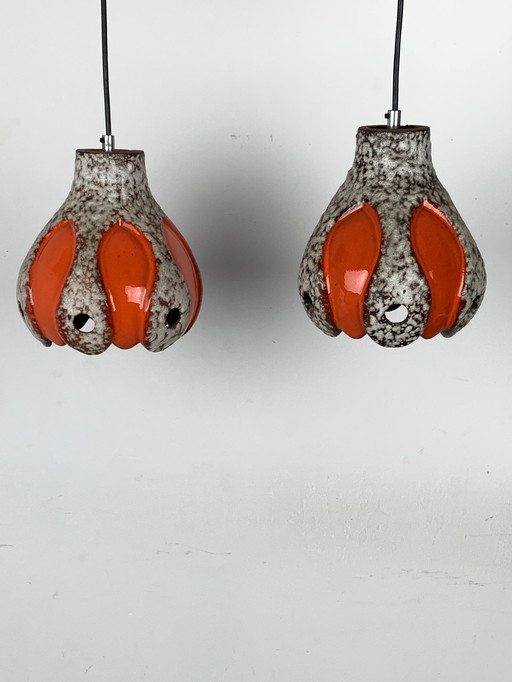 2x Ceramic Pendant Lamp Herda