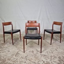 4X Niels Møller Model 77 Vintage Danish Dining Chair Teak