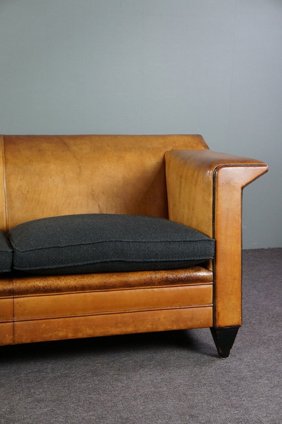 Image 1 of Sheep leather Art Deco sofa designed by Bart Van Bekhoven, 2.5 seater