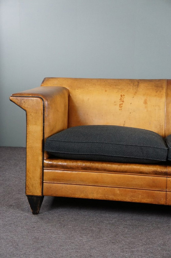 Image 1 of Sheep leather Art Deco sofa designed by Bart Van Bekhoven, 2.5 seater