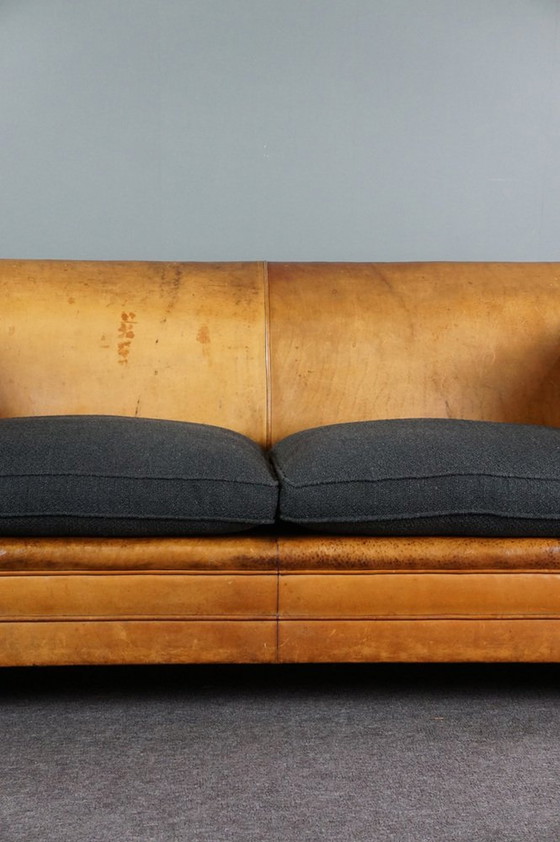 Image 1 of Sheep leather Art Deco sofa designed by Bart Van Bekhoven, 2.5 seater