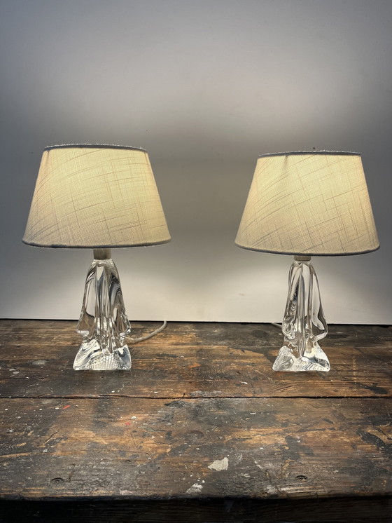 Image 1 of Vintage Mid - Century Crystal Table Lamps