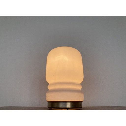 Lampada da tavolo in vetro vintage per Valasske Mezirici, Cecoslovacchia 1970