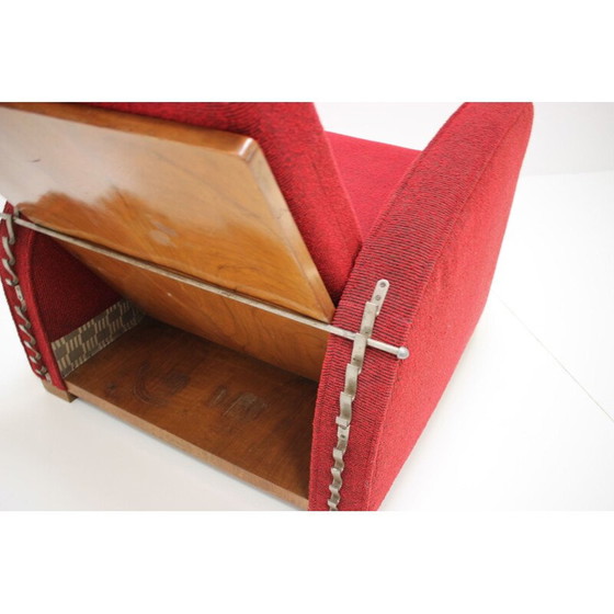 Image 1 of Vintage wood and fabric armchair model H-282 by Jindřich Halabala, Czechoslovakia 1945