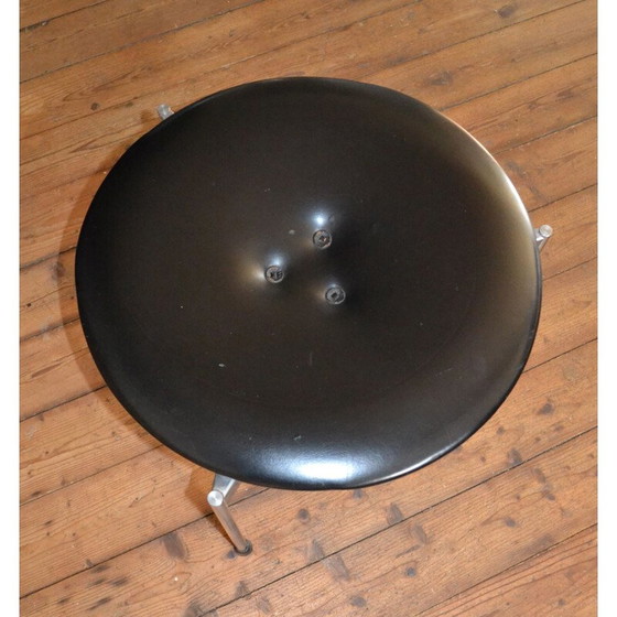 Image 1 of Pair of vintage Red & Black Vinyl Stools by Uno & Östen Kristiansson for Luxus 1962s