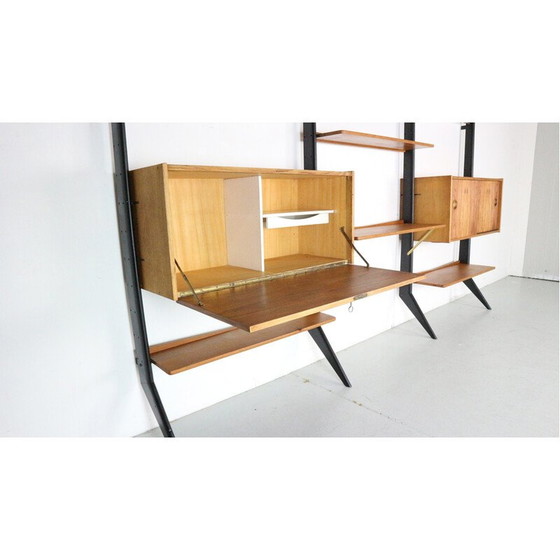 Image 1 of Vintage teak and oak wall unit by William Watting for Fristho, Netherlands 1960