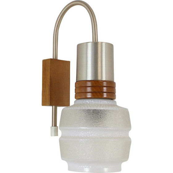 Image 1 of Lampada da parete vintage in legno e vetro, Germania anni '70