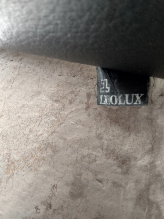 Image 1 of Leolux Excalibur en cuir bicolore avec pouf et coussin