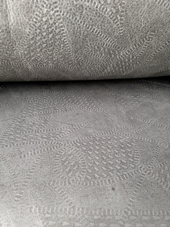 Image 1 of Leolux Excalibur en cuir bicolore avec pouf et coussin