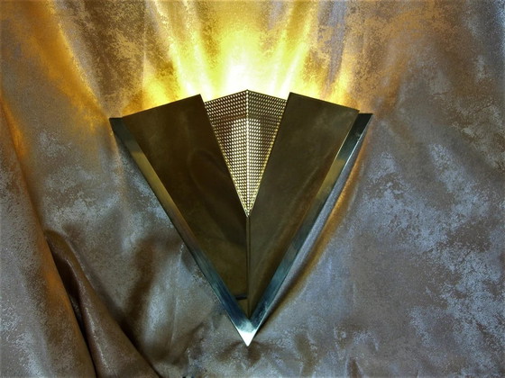 Image 1 of Applique (2), Applique da parete, Mid-Century Modern, Art Déco, Ottone, Iper Vintage, Molto Raro