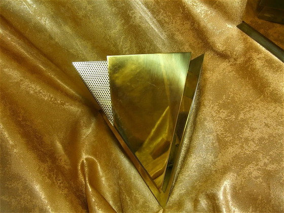 Image 1 of Applique (2), Applique da parete, Mid-Century Modern, Art Déco, Ottone, Iper Vintage, Molto Raro