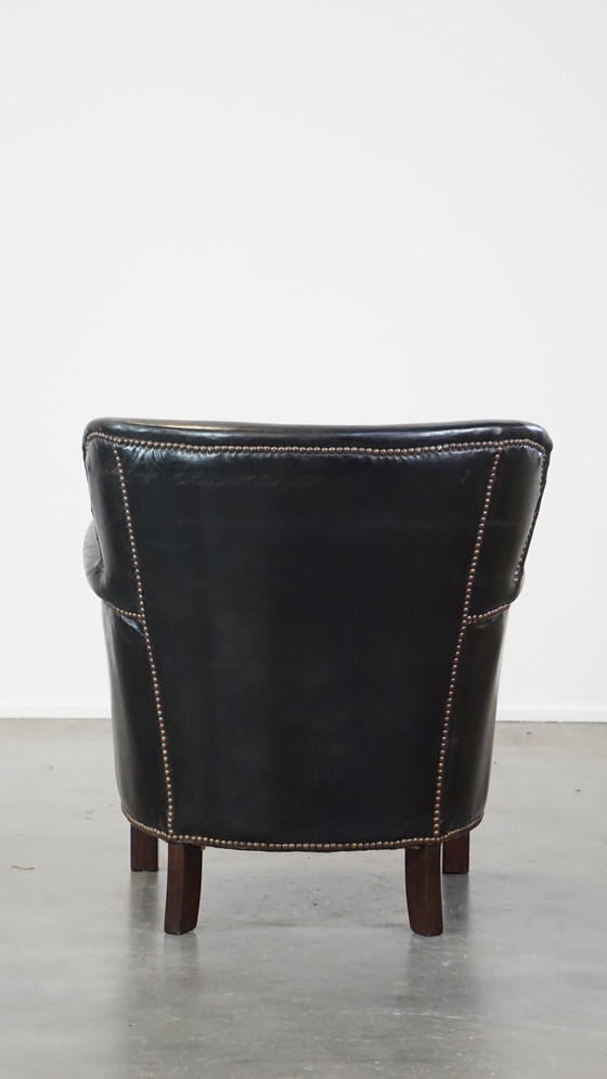 Image 1 of Black Armchair With Reversible Kelim Seat Cushion