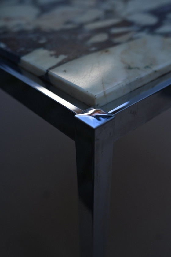 Image 1 of 70s vintage marble chrome coffee table