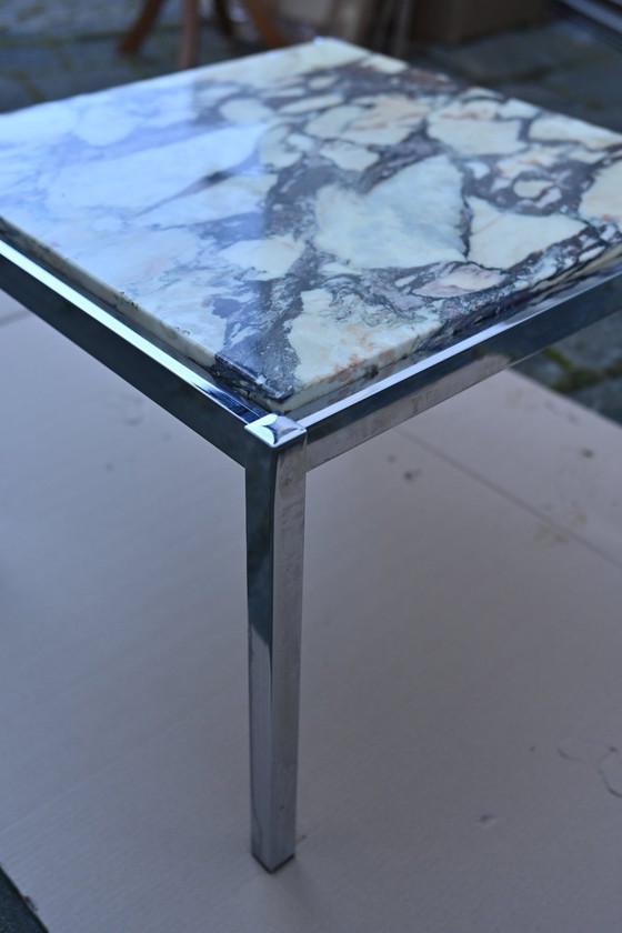 Image 1 of 70s vintage marble chrome coffee table