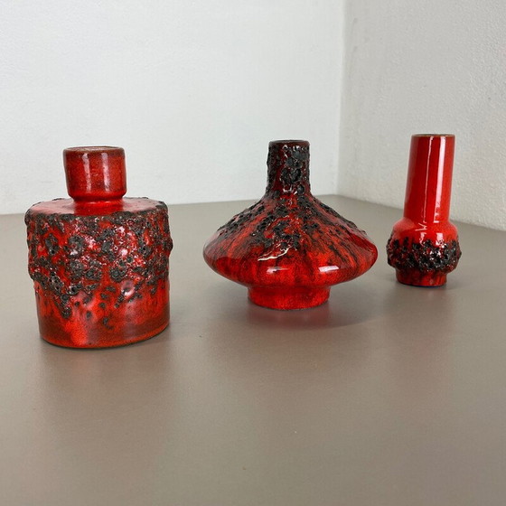 Image 1 of Set of 3 vintage ceramic vases by Otto Keramik, Germany 1970s