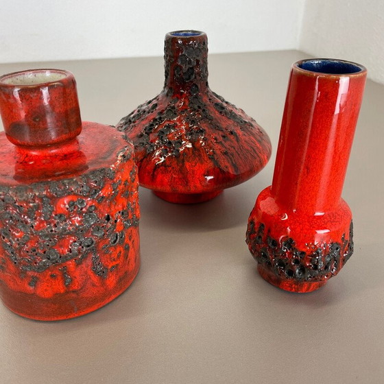 Image 1 of Set of 3 vintage ceramic vases by Otto Keramik, Germany 1970s