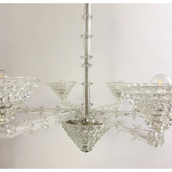 Image 1 of Vintage Murano glass chandelier by Ercole Barovier, Italy 1930s