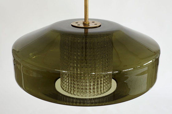 Image 1 of Lampe pendante en verre conçue par Carl Fagerlund pour Orrefors, Suède, années 1960.