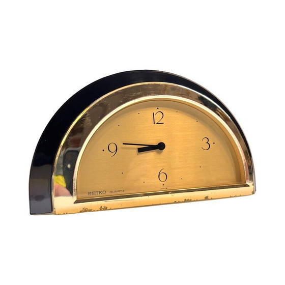 Image 1 of Vintage plastic and plexiglass quartz mantel clock for Seiko, Japan 1980