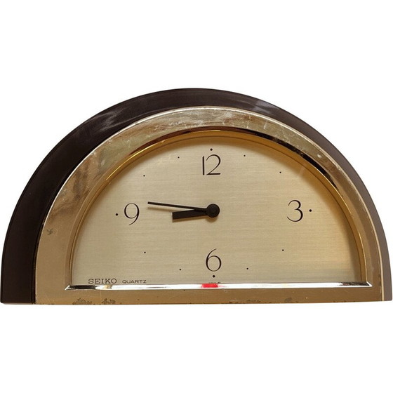 Image 1 of Vintage plastic and plexiglass quartz mantel clock for Seiko, Japan 1980