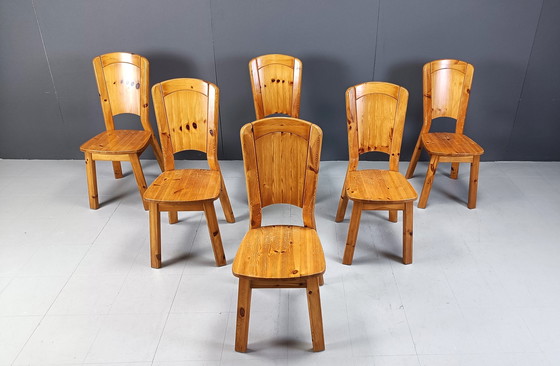 Image 1 of Chaises de salle à manger vintage en pin - 1970