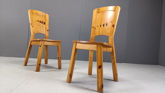 Image 1 of Chaises de salle à manger vintage en pin - 1970