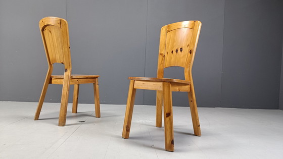 Image 1 of Chaises de salle à manger vintage en pin - 1970