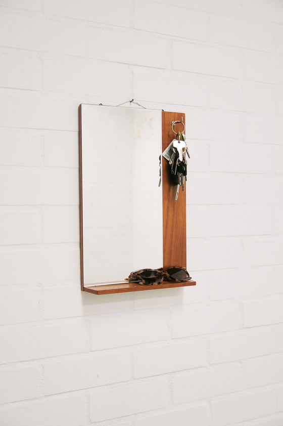 Image 1 of teak mirror with hook