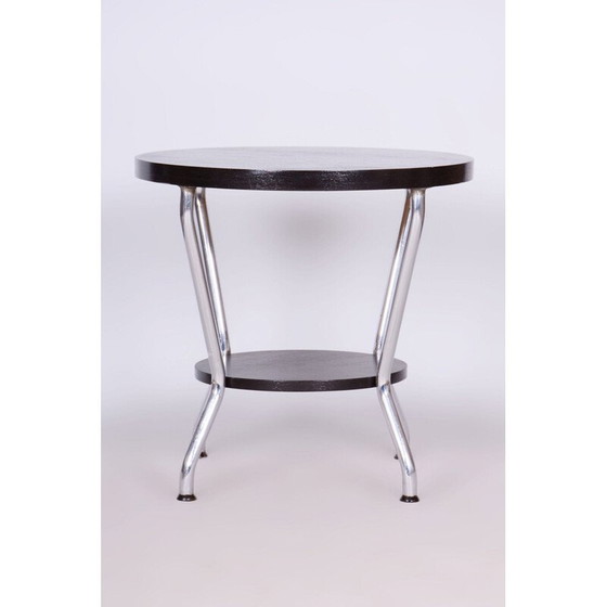 Image 1 of Vintage Bauhaus oak and chrome coffee table by Hynek Gottwald, Czechoslovakia 1930
