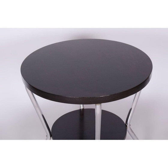 Image 1 of Vintage Bauhaus oak and chrome coffee table by Hynek Gottwald, Czechoslovakia 1930