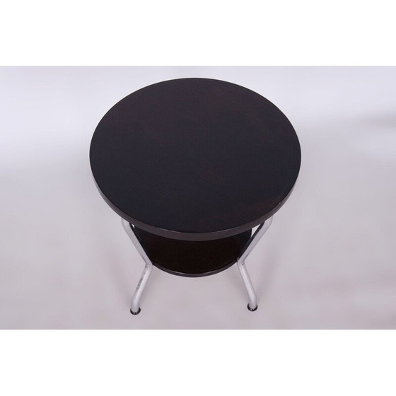 Image 1 of Vintage Bauhaus oak and chrome coffee table by Hynek Gottwald, Czechoslovakia 1930
