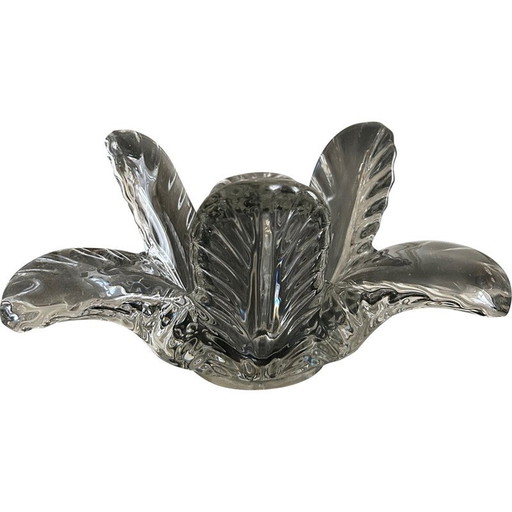 Vintage crystal pocket with flower decoration, 1970