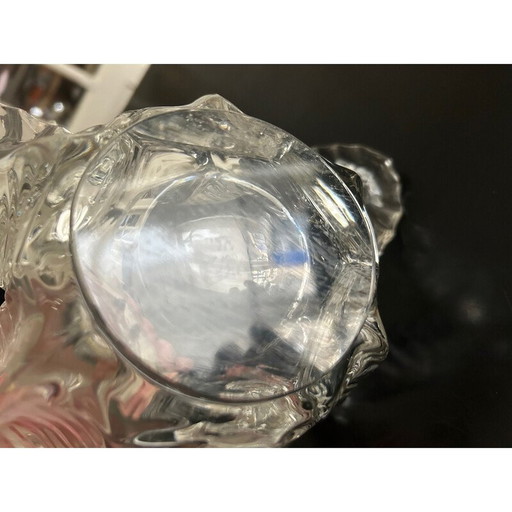 Vintage crystal pocket with flower decoration, 1970