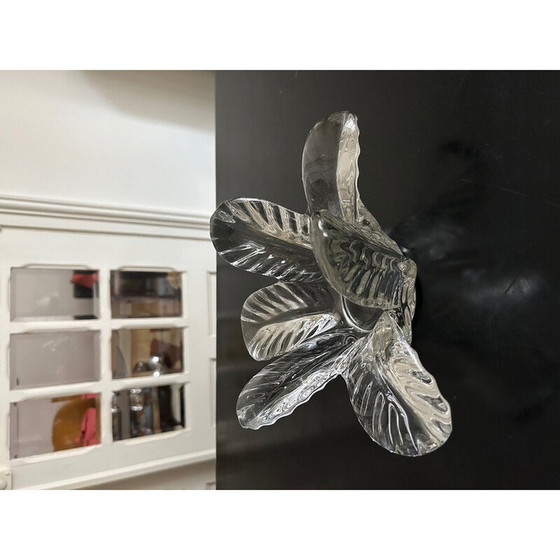 Image 1 of Tasca vintage in cristallo con decorazione floreale, 1970