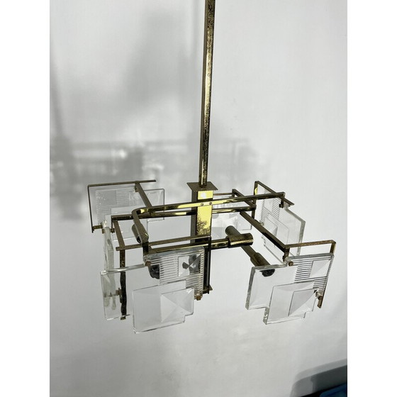 Image 1 of Mid-century brass chandelier by Sciolari, Italy 1970s