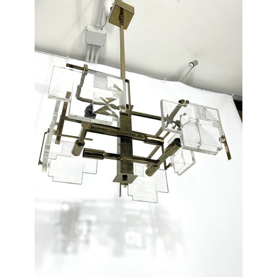 Image 1 of Mid-century brass chandelier by Sciolari, Italy 1970s