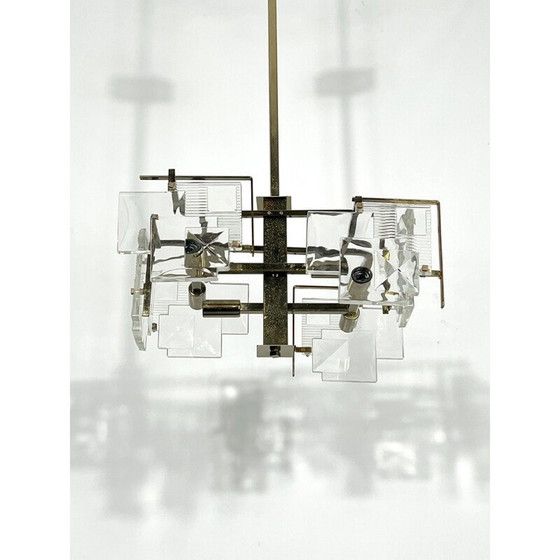 Image 1 of Mid-century brass chandelier by Sciolari, Italy 1970s