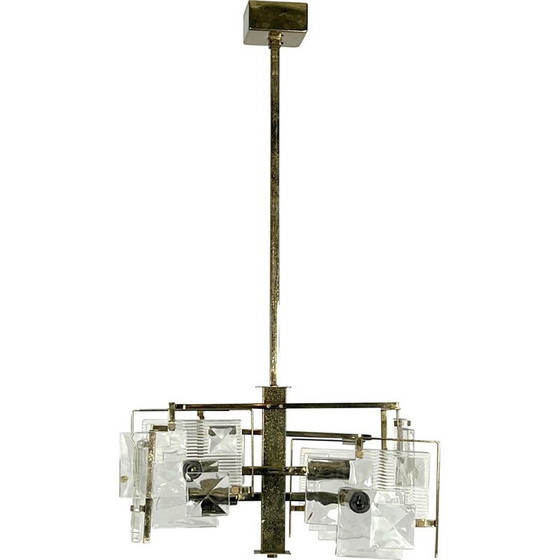 Image 1 of Mid-century brass chandelier by Sciolari, Italy 1970s