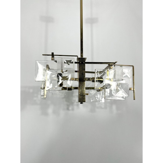 Image 1 of Mid-century brass chandelier by Sciolari, Italy 1970s