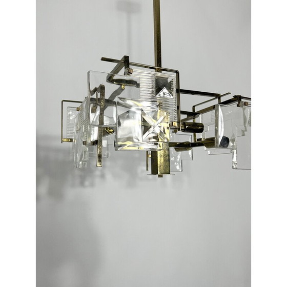 Image 1 of Mid-century brass chandelier by Sciolari, Italy 1970s