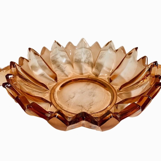 Image 1 of Salmon pink glass Art Deco bowl