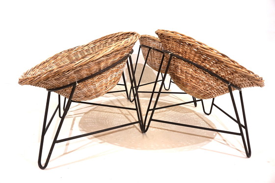 Image 1 of Set of 4 rattan pod chairs 60s