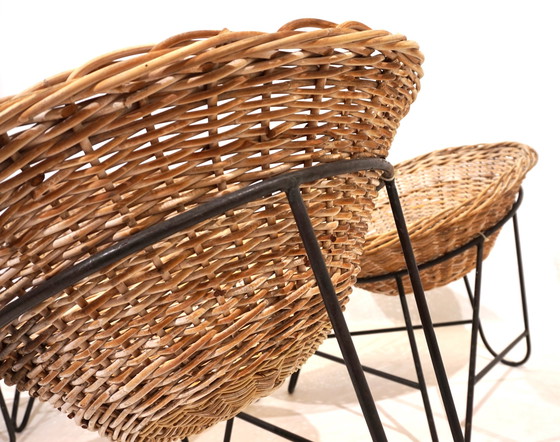 Image 1 of Set of 4 rattan pod chairs 60s