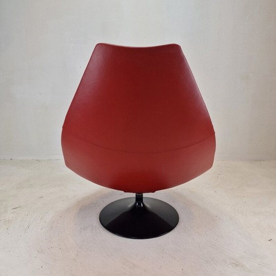 Image 1 of Vintage F510 armchair in wood and leather by Geoffrey Harcourt for Artifort, 1970