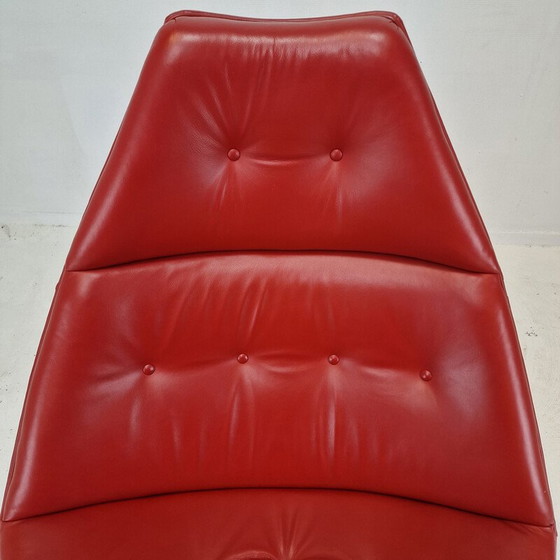 Image 1 of Vintage F510 armchair in wood and leather by Geoffrey Harcourt for Artifort, 1970