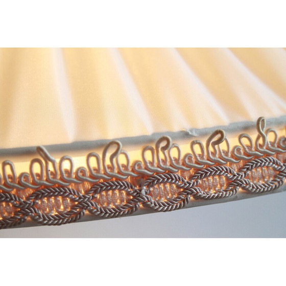 Image 1 of Vintage floor lamp in brass with pliseé lampshade, 1950s